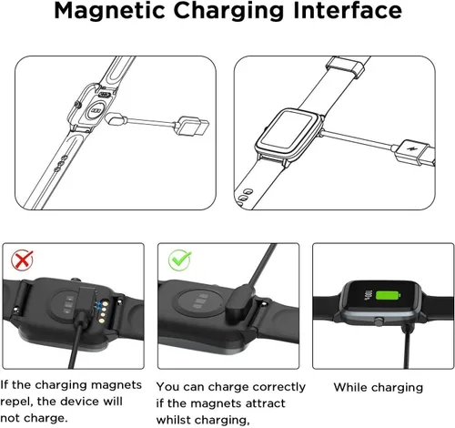 Vista 7 de Lamshaw Compatible con ZOSKVEE - Cargador de reloj inteligente, cargador de repuesto de cable de carga USB magnético compatible con ZOSKVEE P95 2.01