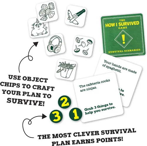 Vista 4 de MindWare El Juego de Cartas Cómo Sobreviví Hilarante para Niños y Adultos Ríe hasta que Llore, Regalo Súper Divertido de Humor Infantil para Niños