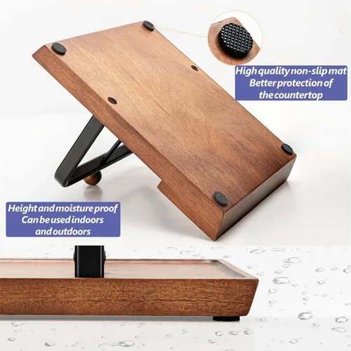 Vista 7 de Servilletero de madera – Servilletero multifuncional para mesa y cocina, incluye espacio para condimentos – Perfecto para el hogar, cocina