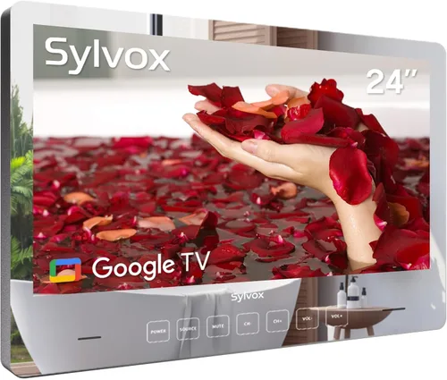 Vista 10 de SYLVOX TV Inteligente de 19'' Espejo Mágico de Baño Resistente al Agua LED TV 1080P 500NITS Alto Brillo Altavoces Frontales Duales Montaje en Pared