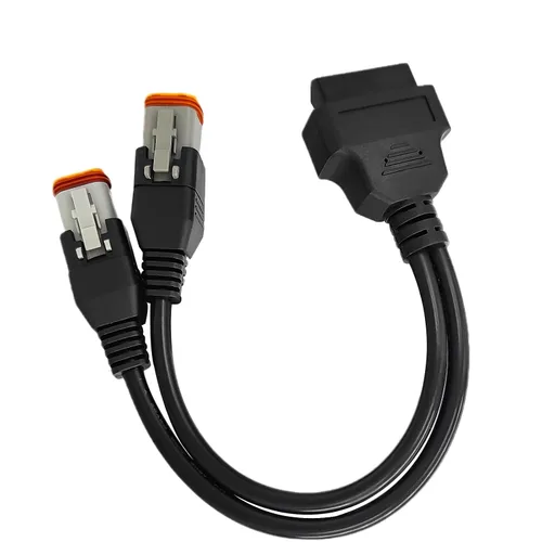 Vista 8 de Adaptador OBD2 para Harley 4 pines 6 pines 2 en 1 cable de motocicleta, apto para motocicleta Harley Davidson de 4 pines+6 pines a OBD2 conector