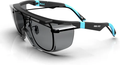 Vista 11 de DEX FIT Safety Glasses SG210 Series - Anti-Fog & Scratch Resistant Z87.1 Certified, Adjustable Temples Azul