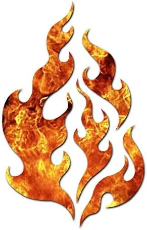 Vista 17 de Fire Flames Art - Vinilo adhesivo de 5.75 x 9.25 pulgadas, color rojo