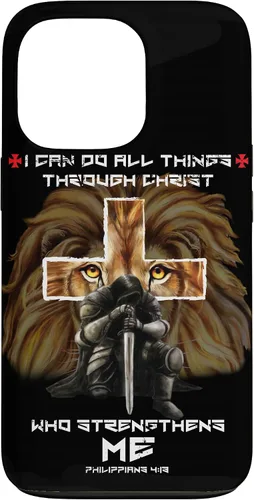 Vista 9 de Fundas para iPhone 11 Christian Phone Cases Men Bible Verse Philippians 4:13 Lion Case