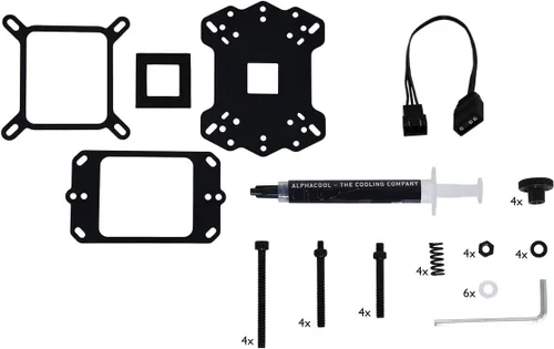 Vista 6 de Alphacool Eisblock Aurora XP3 Light CPU Bloque de agua y termal Grizzly AM5 Paquete de marco de sellado de contacto, Plexi