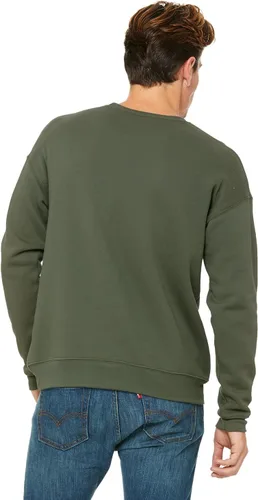 Vista 3 de Bella Canvas Forro polar con hombros caídos para, Verde(Military Green)