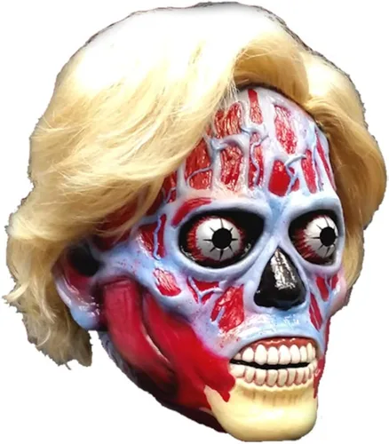 Vista 2 de Trick or Treat Studios - Máscara de alienígena, color azul