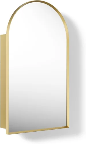 Vista 42 de Kohler 35573-BNL Verdera® - Espejo de gabinete de medicina enmarcado, diseño cápsula, interior espejado, gabinete de baño, estantes de vidrio