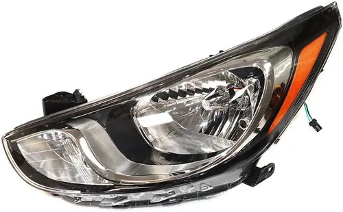 Vista 2 de Halógeno coche delantero faro delantero para Hyundai Accent 2012-2014 4 puertas 1.6L faro lente montaje carcasa negro luz delantera 921011R010