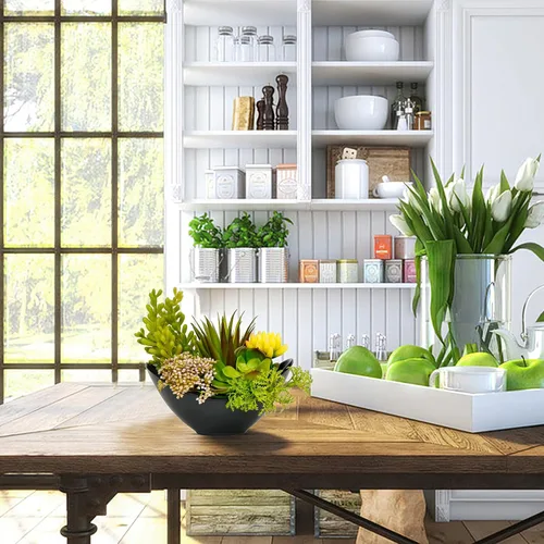 Vista 8 de Plantas suculentas artificiales en maceta de 7.2 pulgadas