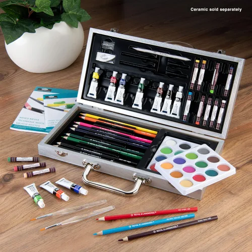 Vista 7 de Royal & Langnickel Essentials - Juego de arte de caja para principiantes de 85 piezas de medios mixtos