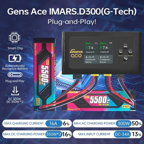 Vista 8 de Lipo Cargador de batería IMARS D300Gens。 Cargador de batería Lipo Serie G-Tech Smart Dual Lipo Balance Cargador AC 300W DC 700W (350W x 2), cargador