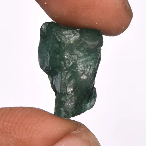 Vista 3 de Esmeralda verde rugosa, 12 quilates, piedra natural bruta certificada de esmeralda suelta