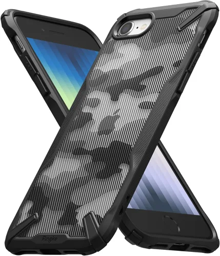 Vista 10 de Ringke Fusion-X - Funda compatible con iPhone SE 5G (3ª generación, 2022), parte trasera dura transparente, resistente, a prueba de golpes, funda