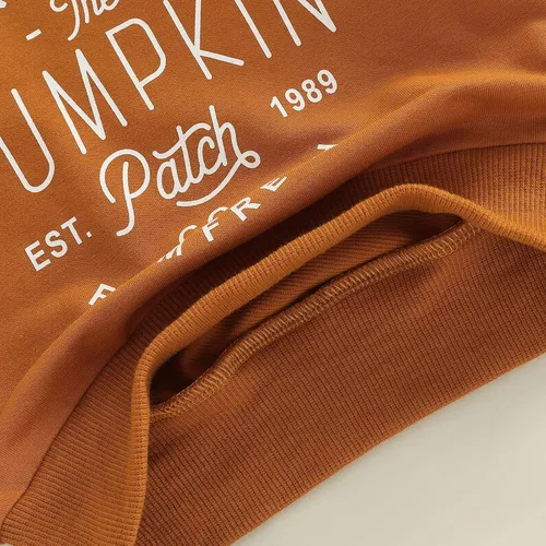 Vista 259 de Disfraz de Halloween para bebé, sudadera de calabaza con cuello redondo, suéter de manga larga, ropa de otoño