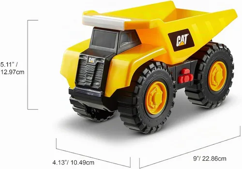Vista 5 de CAT Construction Tough Machines Toy Dump Truck, 10" w/Realistic Lights & Sounds, Rumbling Action, Movable Parts & Sturdy Plastic Construction