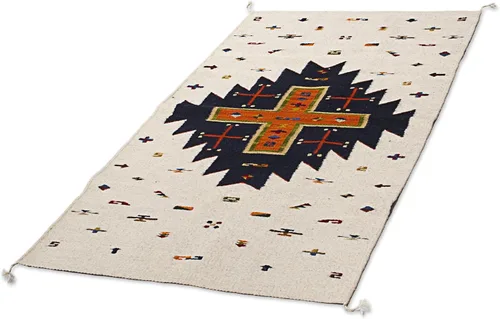 Vista 2 de Novica Alfombra geométrica de lana multicolor (3' x 5'), Serene Landscape