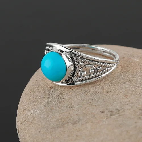 Vista 3 de Anillos de plata de ley 925 con piedras preciosas para mujeres y niñas
