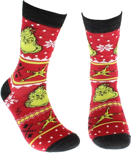 Vista 2 de Dr Seuss The Grinch Grinchmas - Calcetines para adultos, 2 pares, Multi