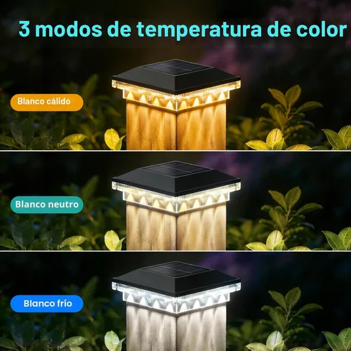 Vista 3 de Brightever Luces solares de tapa de poste 4x4, paquete de 6 luces solares