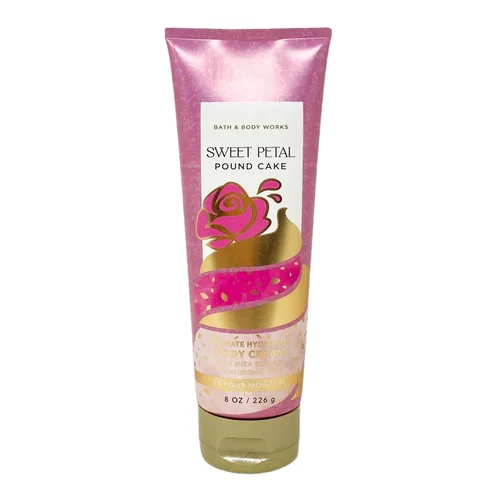 Vista 3 de Bath & Body Works Sweet Petal Pound Cake Duo Set de regalo – Fragancia en niebla y crema corporal – con un jabón en barra de sales del Himalaya