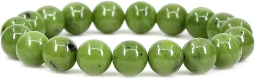 Vista 45 de Amandastone Pulsera elástica de cuentas redondas de 0.394 in con piedras preciosas naturales de 7 pulgadas Bloodstone africano