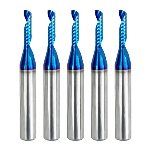 Vista 14 de Fresa de extremo CNC de carburo sólido con corte en O, diámetro de corte de 1/4 de pulgada, extra largo, 3 brocas individuales de 0 flautas