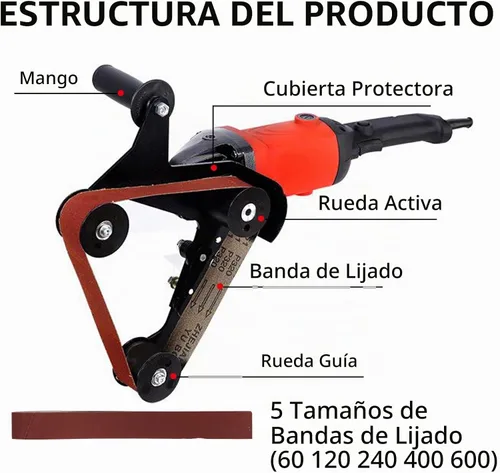 Vista 5 de Lijadora de banda Accesorio Amoladora YSJWAER - Adaptador Amoladora angular Accesorio de lijado Pulidor 5/8-11 Rosca