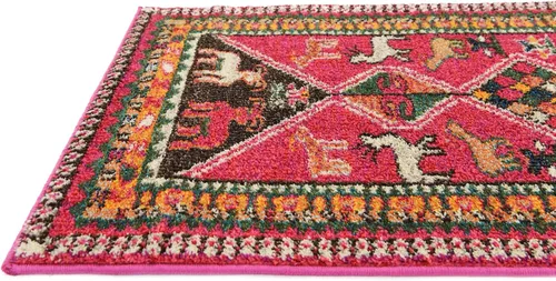 Vista 5 de Unique Loom Sedona Collection Southwestern, borde, sobreteñida, animales, tribal, alfombra de área abstracta, 2 pies 2 pulgadas x 6 pies 7 pulgadas