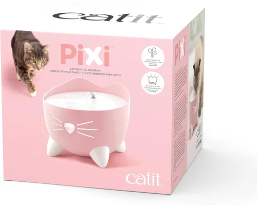 Vista 7 de Catit PIXI Cat Drinking Fountain, Running Water Fountain, Pink Rosa