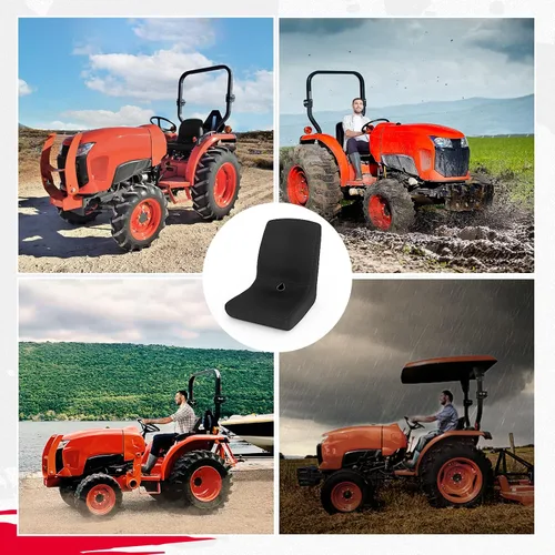 Vista 7 de KEMIMOTO Funda de asiento compatible con Kubota para tractor L2501, L3301, L3901, L4701, L3302, L3902, Kubota LA765, protección de tela Oxford negra