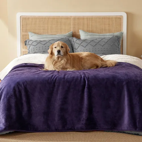 Vista 17 de Bedsure - Mantas impermeables para perros pequeños - Manta de felpa de sherpa con impresión suave lavable para perros y gatos, protector de muebles