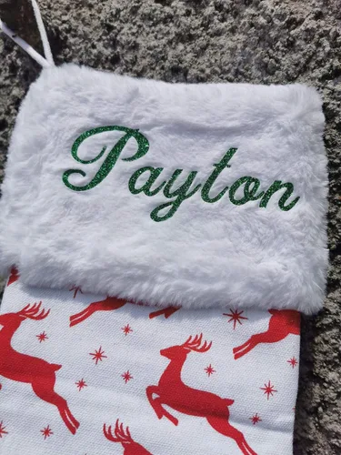 Vista 3 de HUAN XUN Medias de Navidad personalizadas personalizadas para la decoración del hogar Aaden