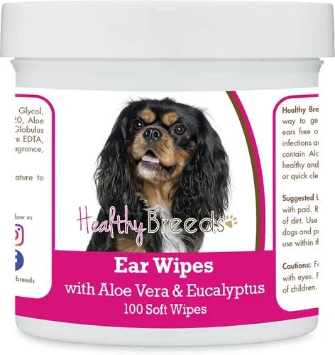 Vista 207 de Healthy Breeds Affenpinscher Toallitas de limpieza de oídos con aloe y eucalipto para perros, 100