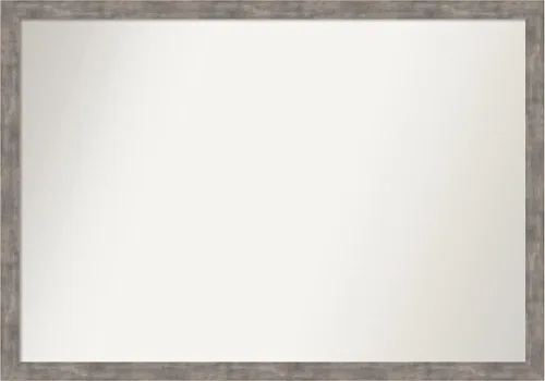 Vista 42 de Amanti Art Silver Bathroom Mirror for Over Sink, 26x45 Custom Made Marred Pewter Rectangle Vanity Mirror, Oversize Casual Wood Frame, Hangs Estaño