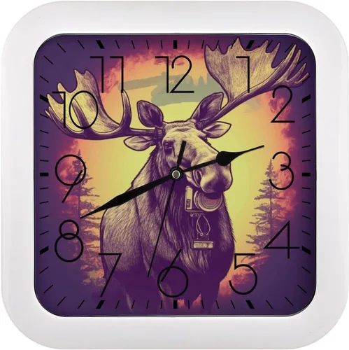 Vista 25 de 10" Square Modern Wall Clock,American Flag Skull Print Kitchen Clocks Wall Battery Operated,Silent Non Ticking Unique Funny Cute Wall Clock for