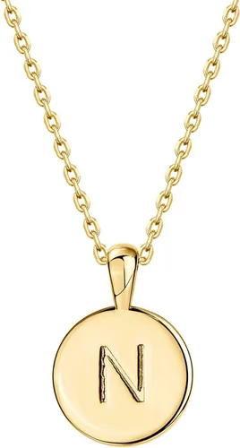 Vista 13 de PAVOI - Collar con dije de letra inicial chapado en oro de 14 quilates para mujer Collar con inicial alfabética de oro