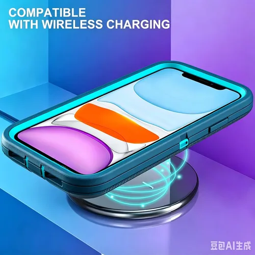 Vista 6 de YmhxcY Funda para iPhone 11 a prueba de golpes, a prueba de caídas, a prueba de polvo, a prueba de caídas, 3 capas, duradera, funda de teléfono