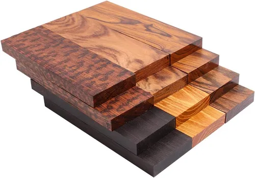 Vista 5 de IECAP LLC Paneles de madera a espejo de madera de palo negro africano para mango de cuchillo – Materiales para mango de cuchillo – Escalas
