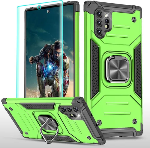Vista 10 de YmhxcY Funda para Galaxy Note 8, funda para Galaxy Note 8 con protector de pantalla curvado 3D, fundas de grado armadura con soporte giratorio
