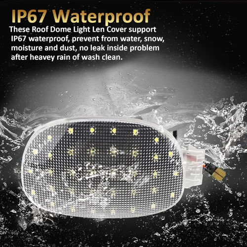 Vista 6 de D-Lumina Cubierta de Luz de Cúpula Interior del Techo Lente Transparente Aérea con PCB LED Blanco para Dodge Ram 1500 Dakota Neon Caravan Chrysler