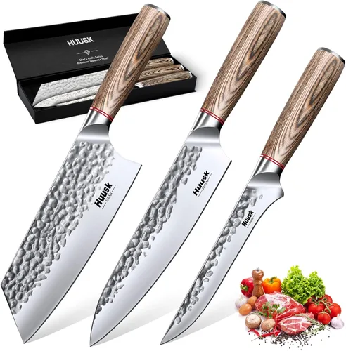 Vista 9 de Huusk - Cuchillo deshuesador para cortar carne con mango ergonómico de madera de Pakka
