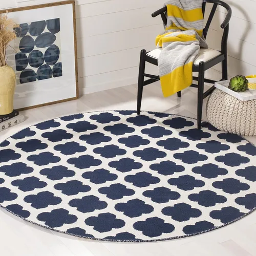 Vista 26 de SAFAVIEH Montauk Collection - Alfombra decorativa, 2 pies 6 pulgadas x 4 pies, color negro y marfil, hecho a mano, de algodón enrejado, ideal