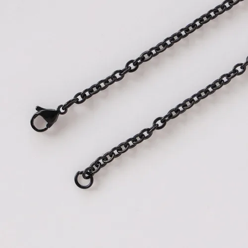 Vista 3 de Collar de estrella negra, collar gótico de luna Y2K, collar de corazón negro, collar de Halloween, collar de cadena de cable de acero inoxidable