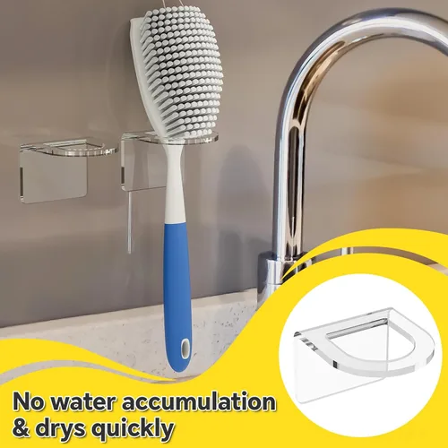 Vista 6 de NiHome 2 cepillos para fregadero de cocina de acrílico transparente, ajuste universal, compatible con todos los tipos de fregaderos