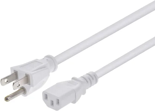 Vista 14 de Monoprice Cable de alimentación NEMA 5-15P a IEC 60320 C13, 18AWG, 10A/1250W, 125V, 3 clavijas, 1 pie, negro, paquete de 6