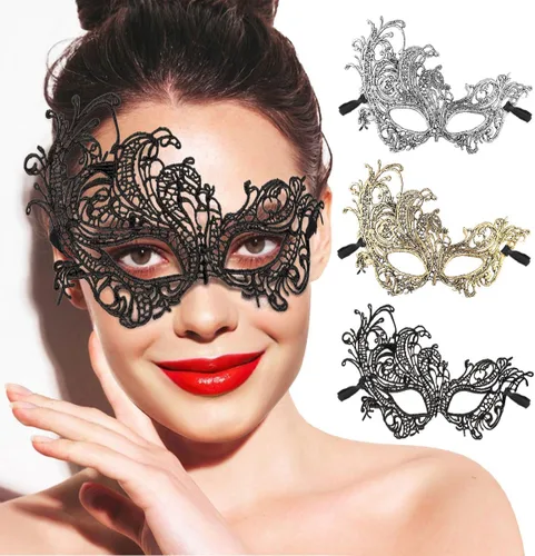 Vista 2 de MYMENU Máscara de baile para mujer, de encaje, veneciana, de Halloween, para fiesta de disfraces, Mardi Gras (3 Fénix)
