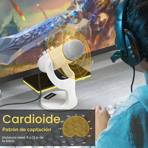 Vista 6 de ZealSound - Micrófono podcast para iPhone, PC y Android con reducción