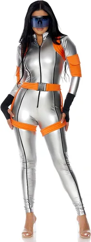 Vista 3 de Forplay Disfraz de astronauta sexy de fuera de este mundo, Plateado