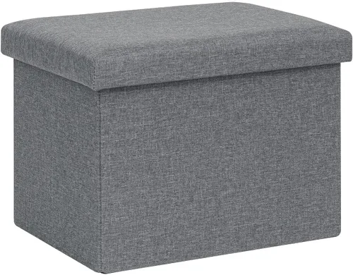 Vista 21 de B FSOBEIIALEO Cubo otomano plegable de almacenamiento con piel sintética para sala de estar, dormitorio, oficina en casa, reposapiés de Negro